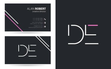 Kontur harfler De simgesi tasarım ve kartvizit şablonu