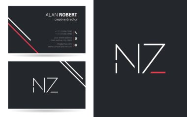 Kontur harfler La logo tasarım ve kartvizit şablonu, vektör çizim    