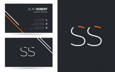 logo tasarımı ve kartvizit şablonu, vektör çizim SS kontur