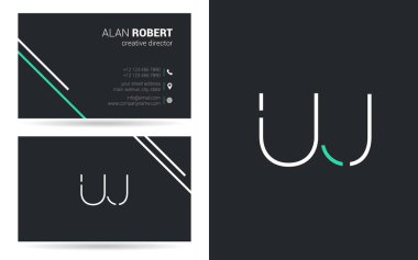 uj kontur logo tasarım ve kartvizit şablonu, vektör çizim