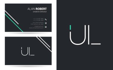 ul kontur logo tasarım ve kartvizit şablonu, vektör çizim