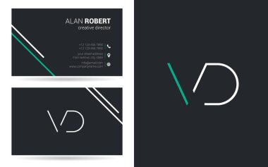 vd kontur logo tasarım ve kartvizit şablonu, vektör çizim