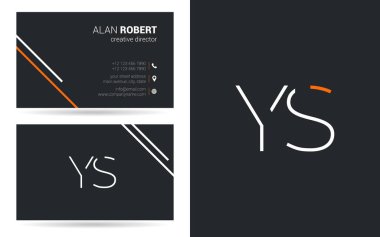 logo tasarımı ve kartvizit şablonu, vektör çizim YS kontur