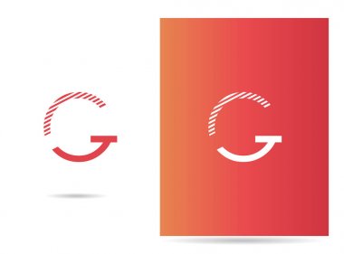 Şirket kimlik amblemi, vuruş stili, vektör illüstrasyonu için G büyük harf logo tasarım şablonları