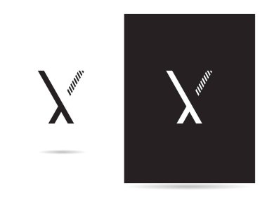 Şirket kimlik amblemi, vuruş stili, vektör illüstrasyonu için X büyük harf logo tasarım şablonları