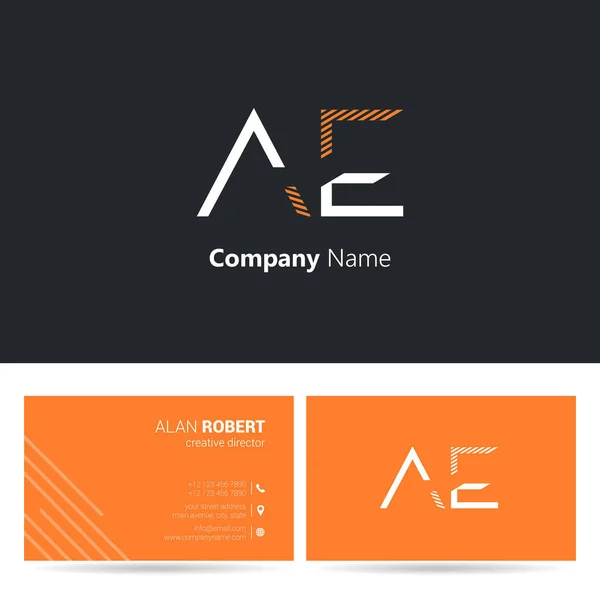 Harfler Kontur Stili Yazı Tipi Kartvizit Şablonu Logo Tasarımı — Stok Vektör