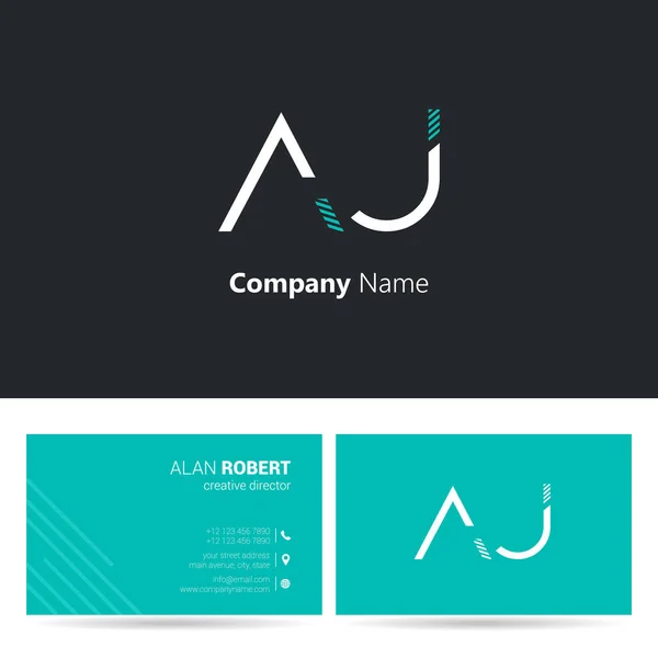 Design Logotipo Letras Estilo Curso Fonte Modelo Cartão Visita — Vetor de Stock