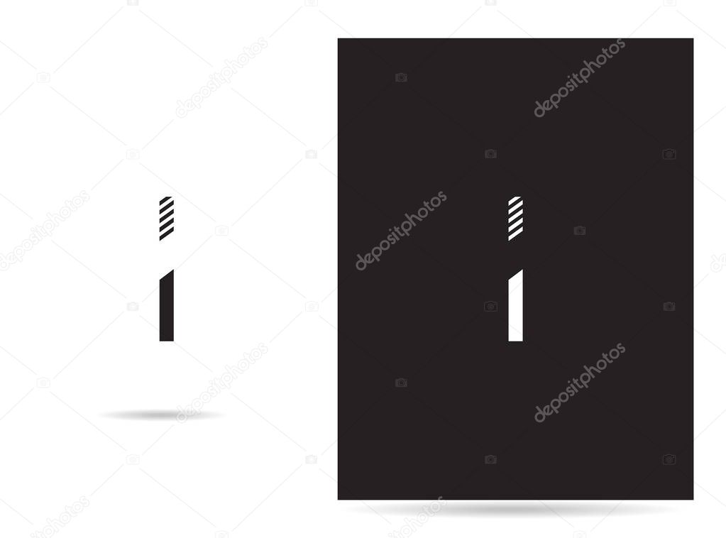 logo design templates of I uppercase letter for corporate identity emblem, stroke style, vector illustration