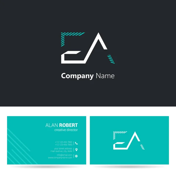 Design Logo Lettere Font Stile Tratto Modello Biglietto Visita — Vettoriale Stock