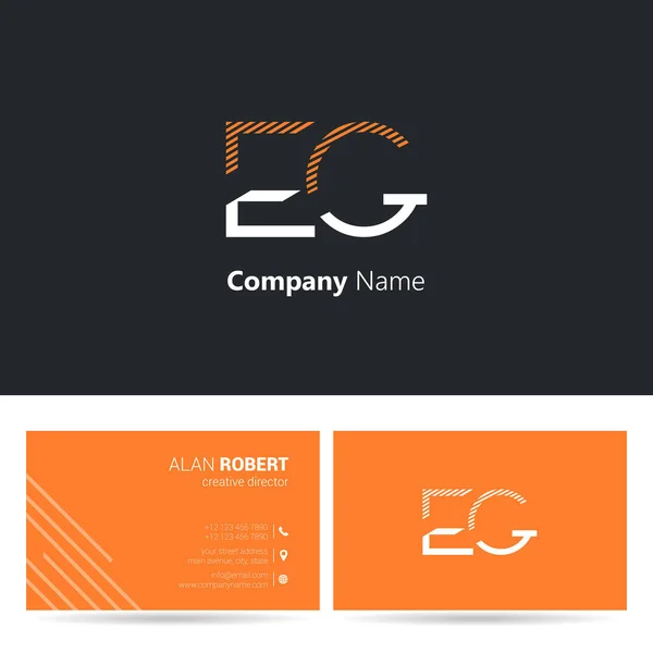 Logo Design Letters Stroke Style Font Business Card Template — Stock Vector
