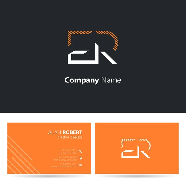 Harfler Kontur Stili Yazı Tipi Kartvizit Şablonu Logo Tasarımı — Stok Vektör