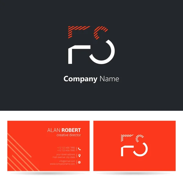 Logo Design Von Buchstaben Schrift Strichstil Visitenkartenvorlage — Stockvektor