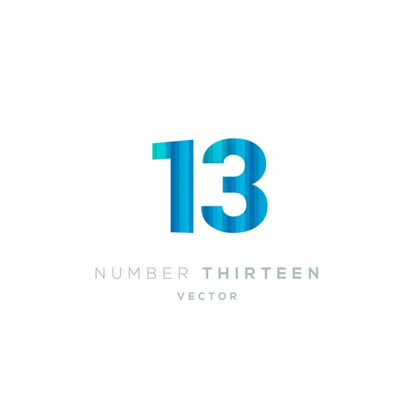 Logotypdesign Multicolor Blå Nummer Nummer Tretton Symbol Vit Bakgrund — Stock vektor