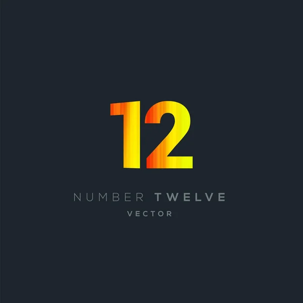 Projektowanie Logo Wielokolorowe Numer Numer Dwanaście Symbolu Ciemnym Tle — Wektor stockowy