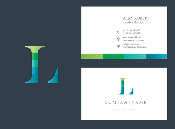 Diseño Del Logotipo Letra Multicolor Plantilla Tarjeta Visita Colores Azul — Vector de stock