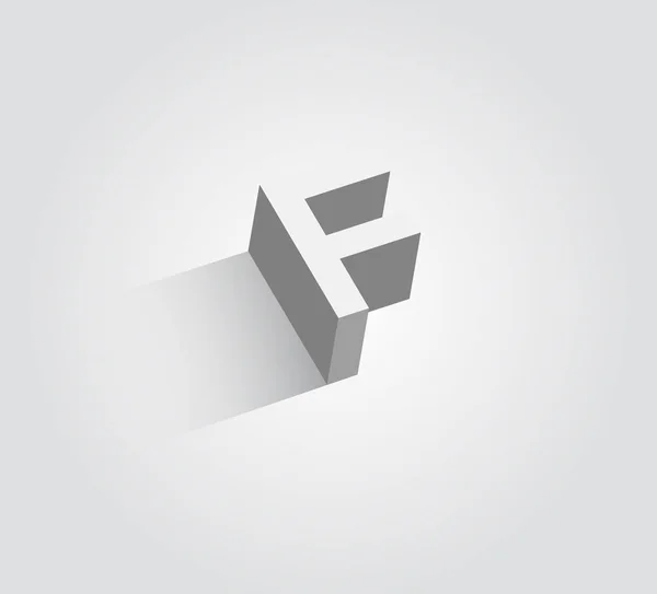 3D logo F — Stock Vector