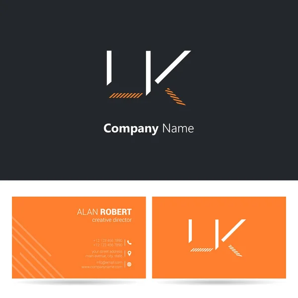 Trazo logotipo conjunto Lk — Vector de stock
