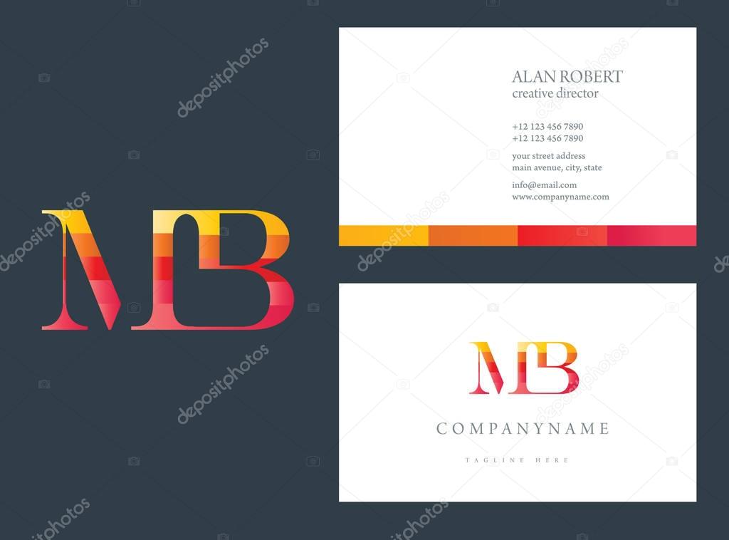 multi-color logo MB, business card template