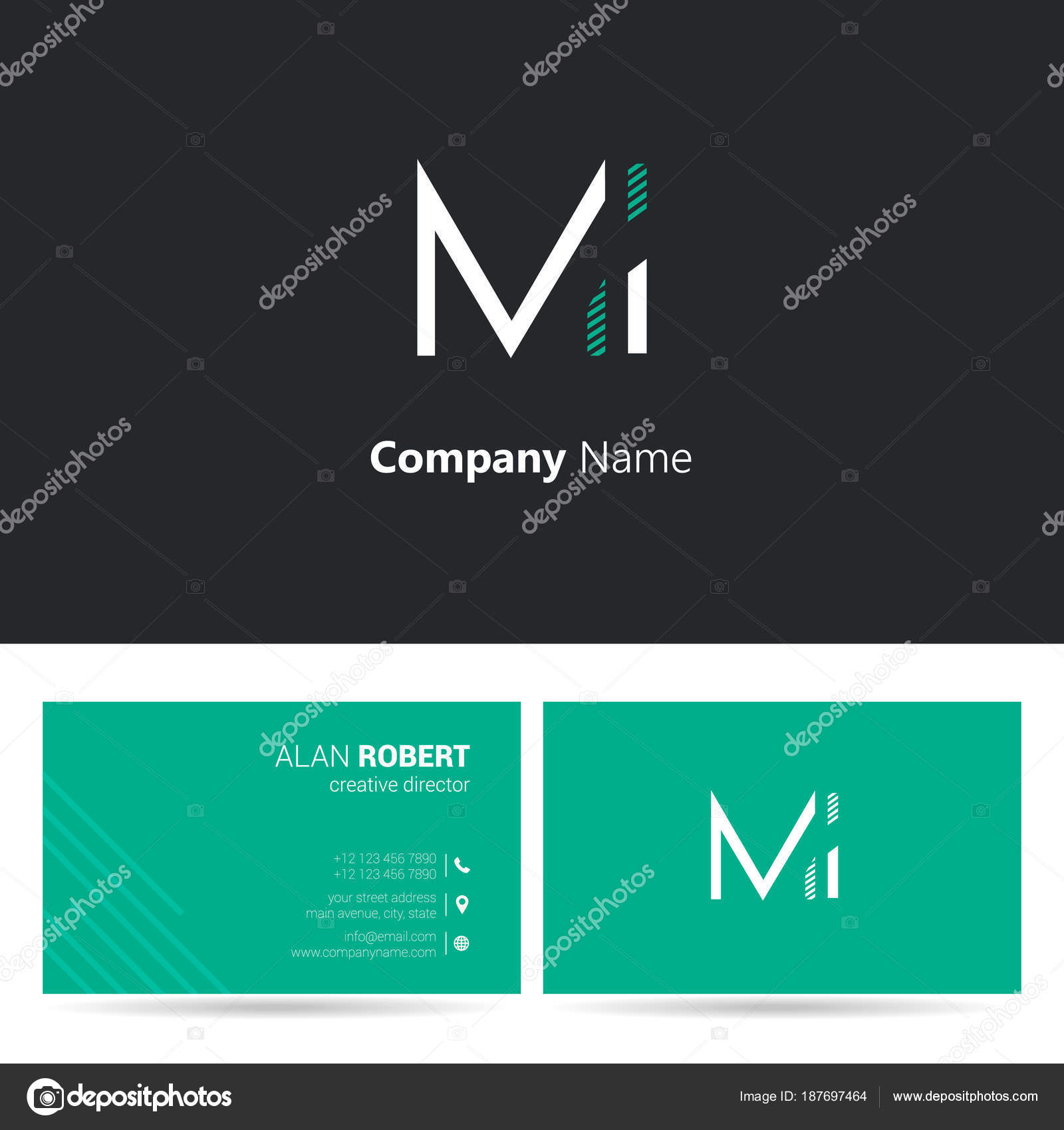 Многоцветный Логотип Шаблон Визитной Карточки Векторное.