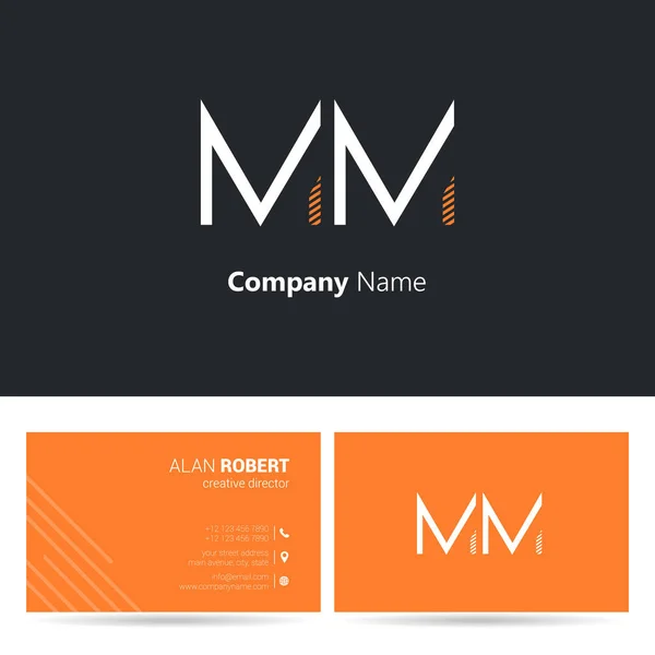 çok renkli logo Mm, kartvizit şablonu