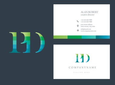 Pd harf, kartvizit şablonu logo tasarımı