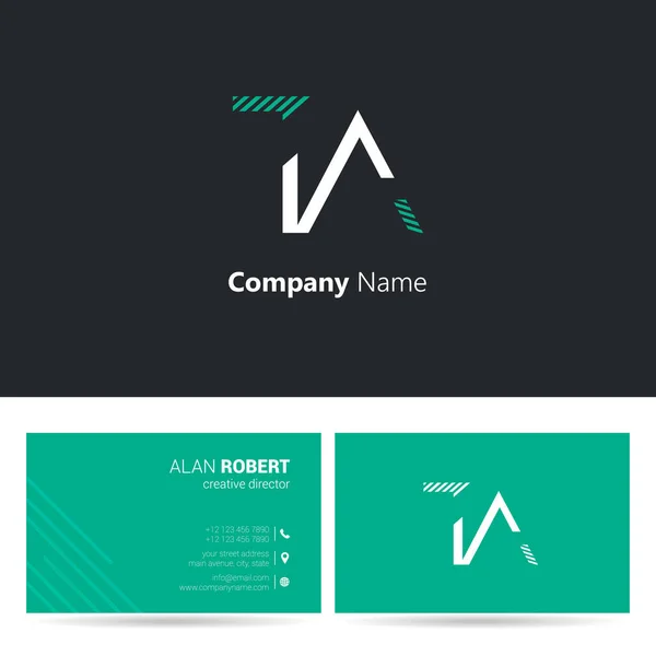 Σχεδιασμός Λογότυπου Εγκεφαλικό Επεισόδιο Και Πράσινη Επιχειρηματική Κάρτα Πρότυπο — Διανυσματικό Αρχείο
