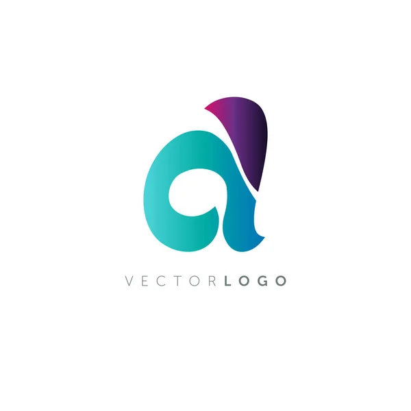 Design Logotipo Multicolor Uma Letra Isolada Sobre Fundo Branco Vetor — Vetor de Stock