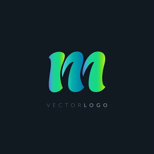 Logo Ontwerp Van Multicolor Brief Donkere Achtergrond Vector Illustratie — Stockvector