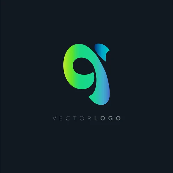 Disegno Del Logo Della Lettera Multicolore Sfondo Scuro Vettore Illustrazione — Vettoriale Stock
