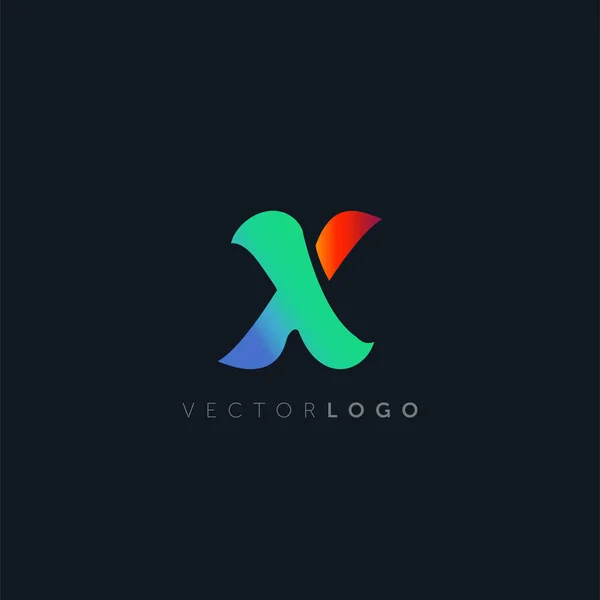 Diseño Del Logotipo Multicolor Letra Sobre Fondo Oscuro Vector Ilustración — Vector de stock