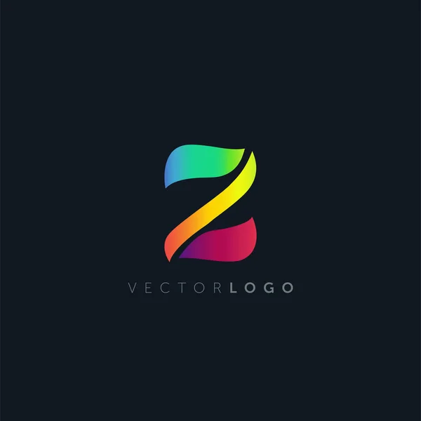 Design Logotipo Letra Multicolor Fundo Escuro Vetor Ilustração — Vetor de Stock