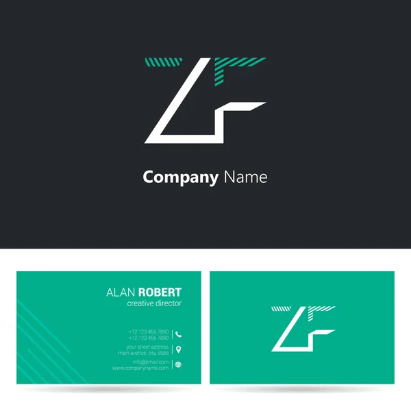 Design Logo Nero Verde Modello Biglietto Visita Con Lettere Ondulate — Vettoriale Stock