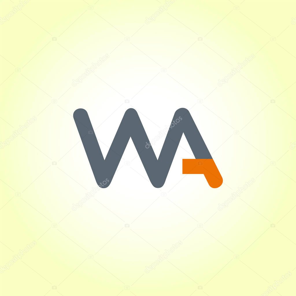 W and a logo design of business card template. Vector illustration