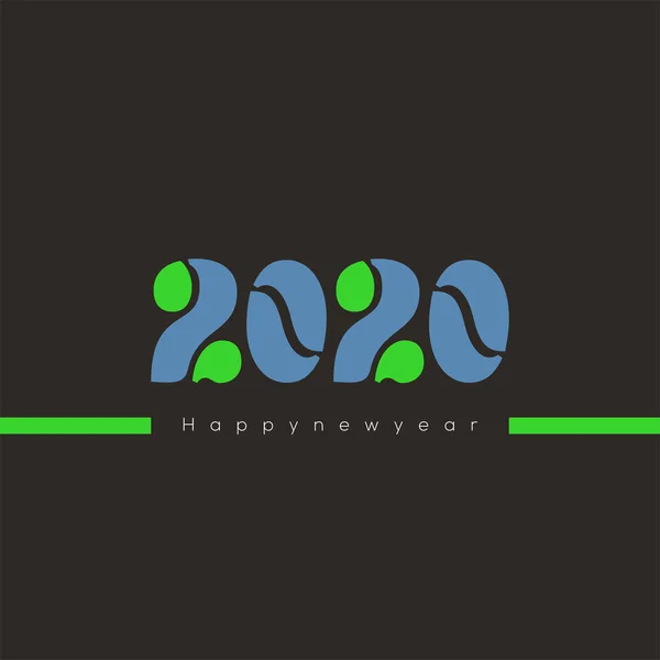 2020 Feliz Logotipo Ano Novo —  Vetores de Stock