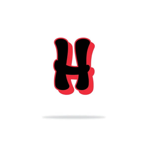 白に隔離されたH文字漫画のロゴデザイン — ストックベクタ