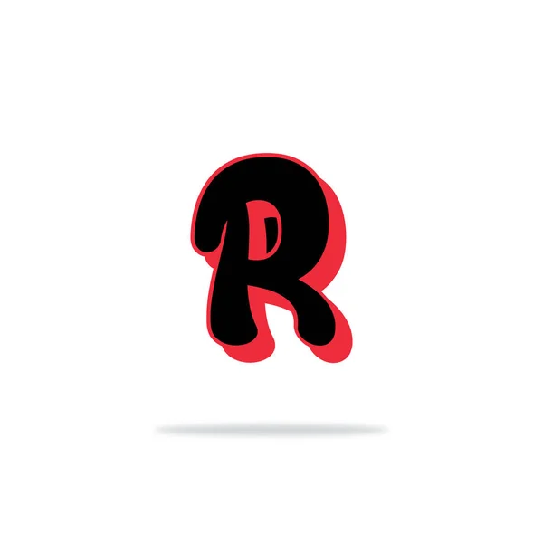 在白色上孤立的R字母漫画标志设计 — 图库矢量图片