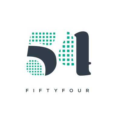 54 rakamlı basit vektör logosu çizimi