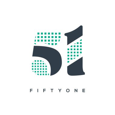 51 rakamlı basit vektör logosu illüstrasyonu