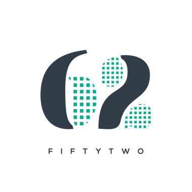 62 rakamlı basit vektör logosu çizimi