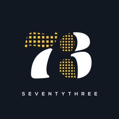 73 rakamlı basit vektör logosu illüstrasyonu