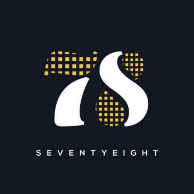78 rakamlı basit vektör logosu illüstrasyonu