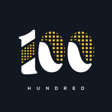 100 rakamlı basit vektör logosu çizimi