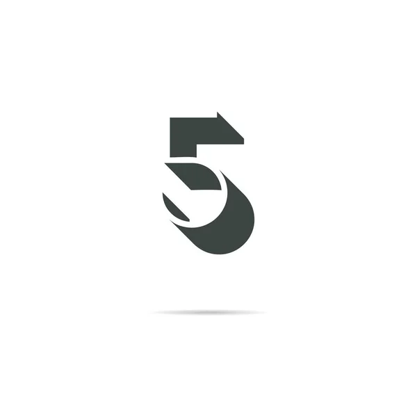 5番のシンプルなベクターロゴイラスト — ストックベクタ