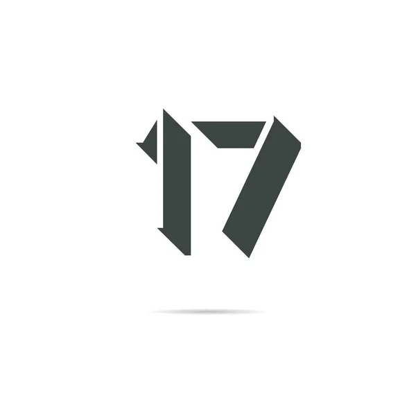 Простий Векторний Логотип Ілюстрація Числом — стоковий вектор