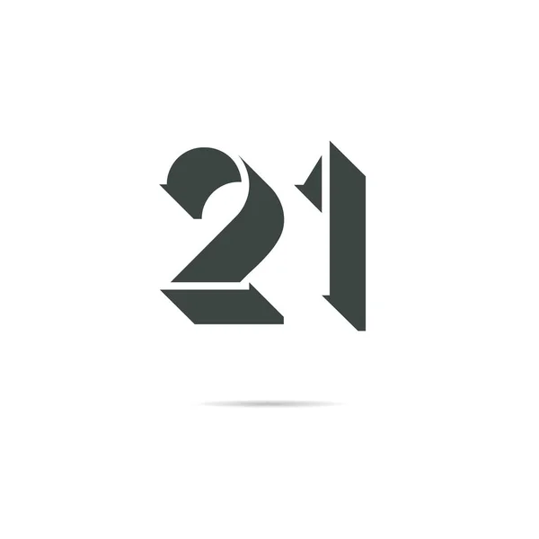 21番のシンプルなベクターロゴイラスト — ストックベクタ