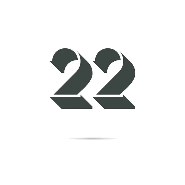 Ilustración Simple Del Logotipo Del Vector Con Número — Archivo Imágenes Vectoriales