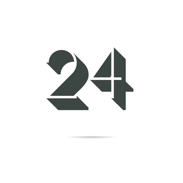24番のシンプルなベクターロゴイラスト — ストックベクタ