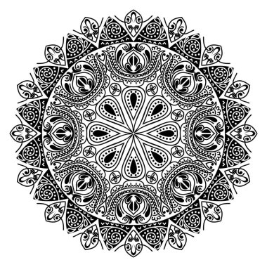Mandala sanat tasarım vektör şablonu