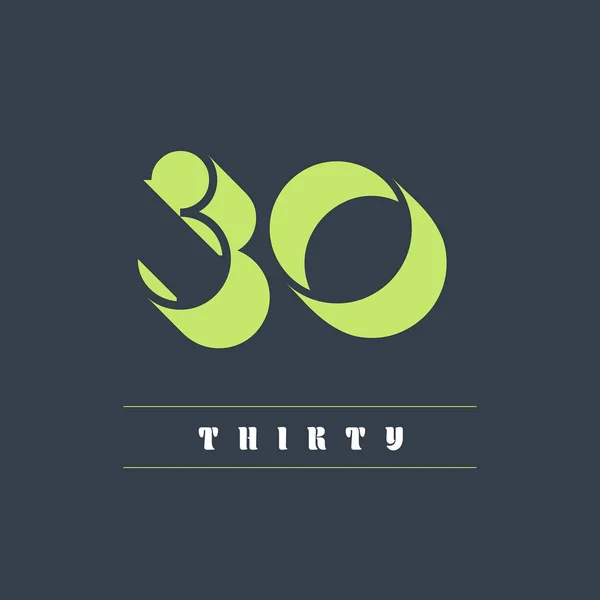 Illustration Simple Logo Vectoriel Chiffre Nuance Avec Nombre Couleur Verte — Image vectorielle