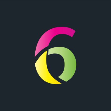 6 çoklu simge, siyah arkaplan